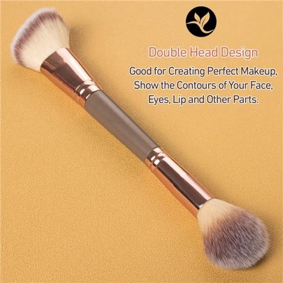 Foundation Makeup Brush, Double-ended Angled/Round Top Contour Makeup Brush - Picture 4 of 8